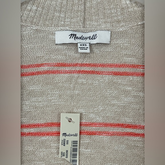 NWT Madewell Cardigan Sweater Textured Stripe With Pockets Size xxs - Picture 8 of 12